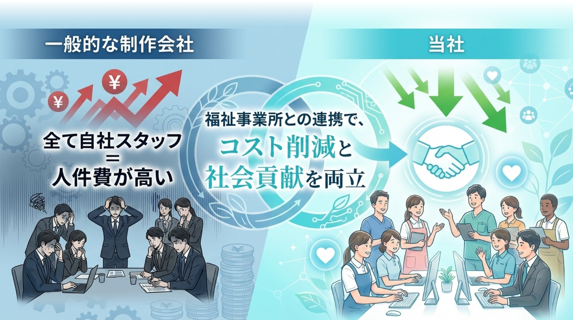 一般的な制作会社と当社の違い